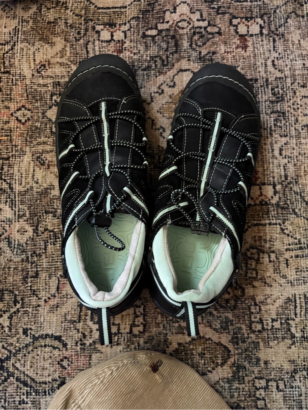 JBU Black Athletic Shoes with Mint Accents